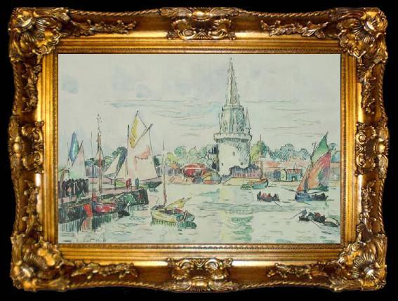 framed  Paul Signac La Rochelle Hafenansicht, ta009-2